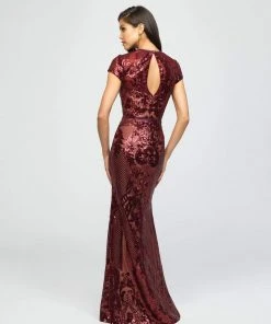 Formal Gowns Madison James - 19-253M Sequined Jewel Neck Trumpet Dress 7 Formal Gowns Madison James - 19-253M Sequined Jewel Neck Trumpet Dress