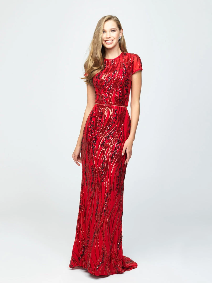 Formal Gowns Madison James - 19-254M Two Piece Sequined Trumpet Dress 5 Formal Gowns Madison James - 19-254M Two Piece Sequined Trumpet Dress