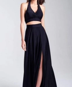 Formal Gowns Madison James - 20-318 Two Piece Halter Jersey A-line Dress