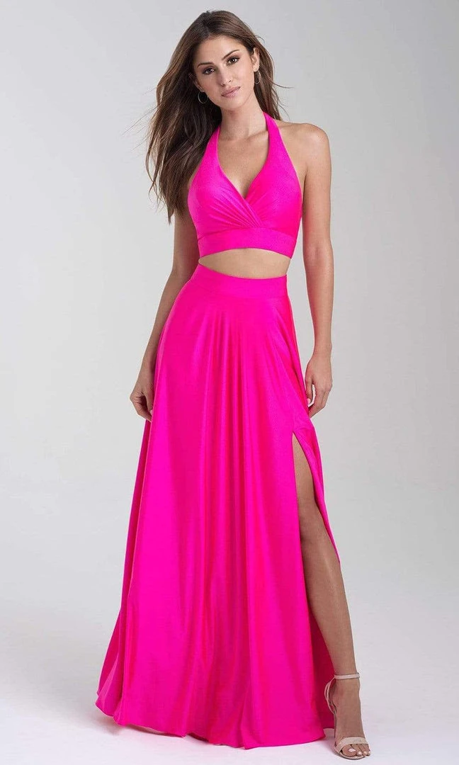 Formal Gowns Madison James - 20-318 Two Piece Halter Jersey A-line Dress 6 Formal Gowns Madison James - 20-318 Two Piece Halter Jersey A-line Dress
