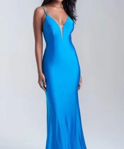 Formal Gowns Madison James - 20-319 Illusion Plunging Neck Sleeveless Mermaid Gown