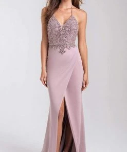 Formal Gowns Madison James - 20-322 Embellished Halter Dress With Slit