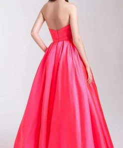 Madison James - 20-323 Strapless Sweetheart Satin Taffeta Ballgown