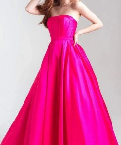 Madison James - 20-323 Strapless Sweetheart Satin Taffeta Ballgown