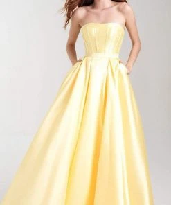 Madison James - 20-323 Strapless Sweetheart Satin Taffeta Ballgown
