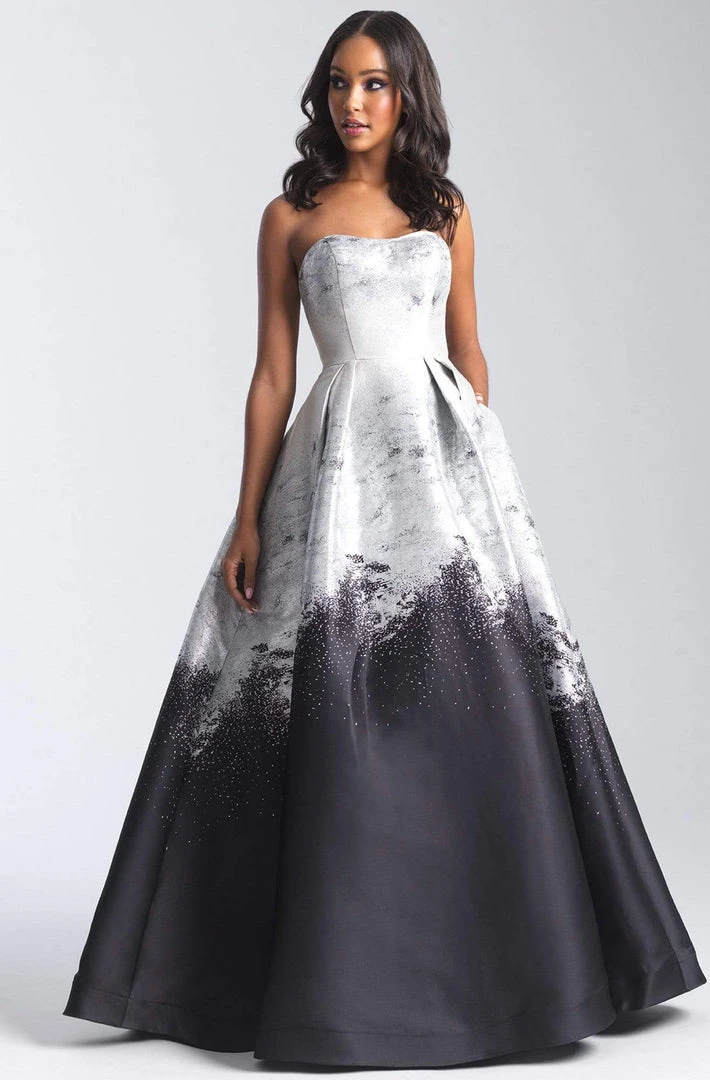 Madison James - 20-334 Contrast Print Metallic Mikado Ballgown 5 Madison James - 20-334 Contrast Print Metallic Mikado Ballgown