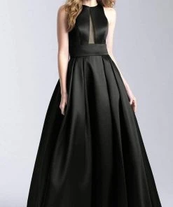 Formal Gowns Madison James - 20-341 Illusion Front Keyhole Silk Mikado A-Line Gown 11 Formal Gowns Madison James - 20-341 Illusion Front Keyhole Silk Mikado A-Line Gown