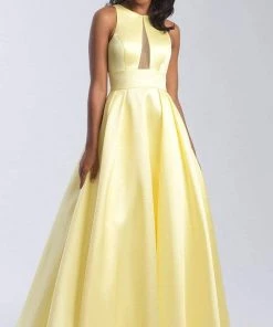 Formal Gowns Madison James - 20-341 Illusion Front Keyhole Silk Mikado A-Line Gown 15 Formal Gowns Madison James - 20-341 Illusion Front Keyhole Silk Mikado A-Line Gown