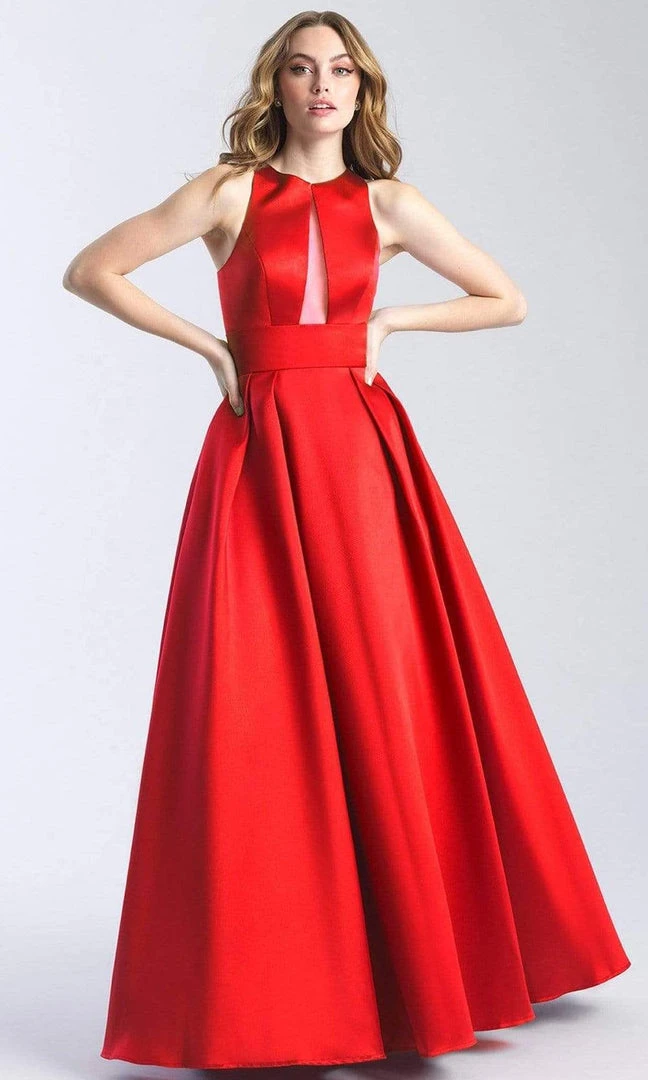 Formal Gowns Madison James - 20-341 Illusion Front Keyhole Silk Mikado A-Line Gown 7 Formal Gowns Madison James - 20-341 Illusion Front Keyhole Silk Mikado A-Line Gown