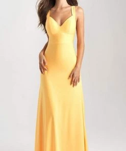 Formal Gowns Madison James - 20-347 Plunging V-neck Sheath Dress 9 Formal Gowns Madison James - 20-347 Plunging V-neck Sheath Dress