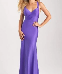 Formal Gowns Madison James - 20-347 Plunging V-neck Sheath Dress 10 Formal Gowns Madison James - 20-347 Plunging V-neck Sheath Dress