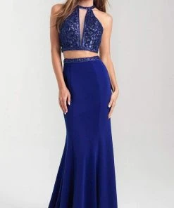 Formal Gowns Madison James - 20-348 Two Piece Sequined Halter Trumpet Dress 9 Formal Gowns Madison James - 20-348 Two Piece Sequined Halter Trumpet Dress