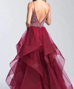 Formal Gowns Madison James - 20-365 Beaded Deep V-neck Tulle A-line Gown 6 Formal Gowns Madison James - 20-365 Beaded Deep V-neck Tulle A-line Gown