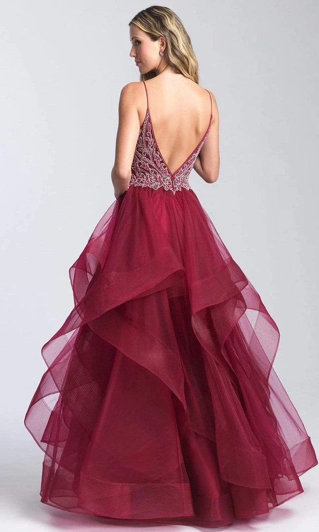 Formal Gowns Madison James - 20-365 Beaded Deep V-neck Tulle A-line Gown 4 Formal Gowns Madison James - 20-365 Beaded Deep V-neck Tulle A-line Gown