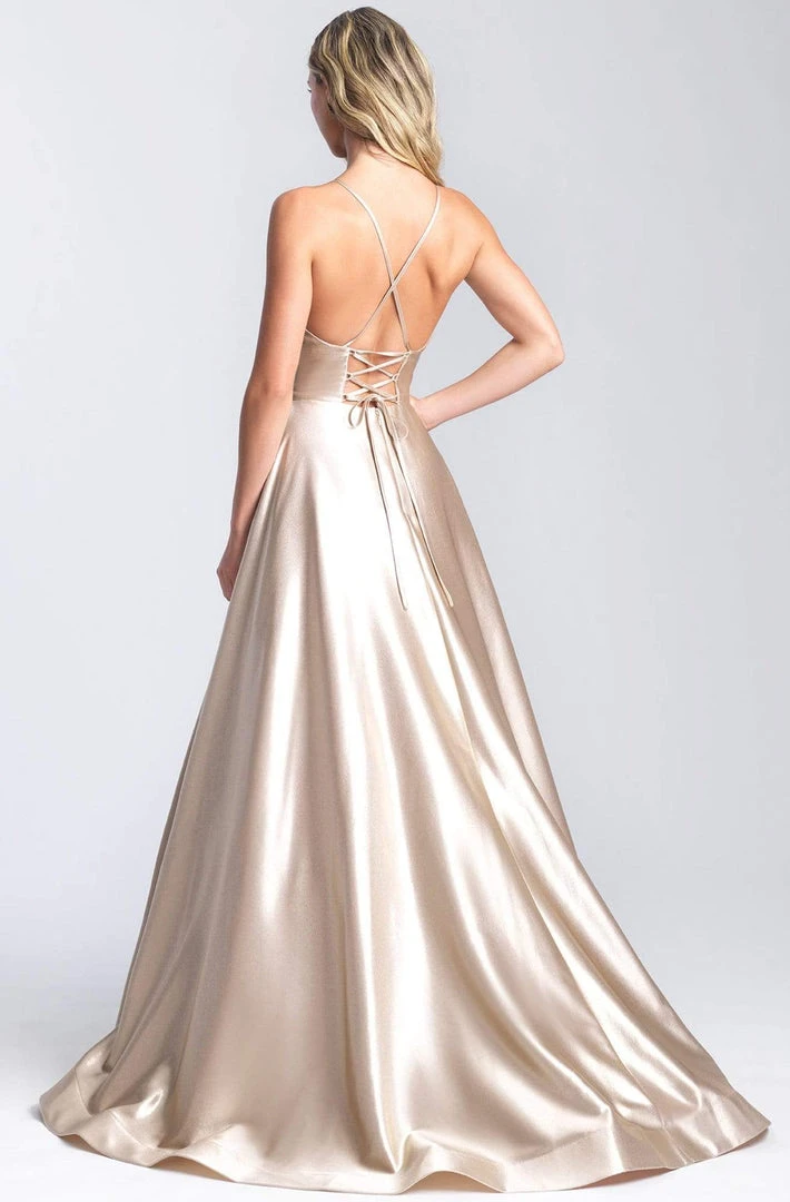 Madison James - 20-392 Metallic Lame Deep V-neck A-line Gown Formal Gowns 4 Madison James - 20-392 Metallic Lame Deep V-neck A-line Gown Formal Gowns