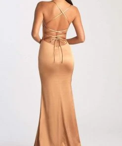 Madison James - 20-395 Plunging Sweetheart Satin Mermaid Gown Formal Gowns