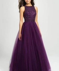 Madison James - Beaded Bodice Tulle Ballgown 19-119 - 1 Pc Black In Size 02 Available