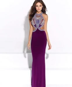 Formal Gowns Madison James - Cut Out Long Jersey Dress 17-300