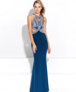 Formal Gowns Madison James - Cut Out Long Jersey Dress 17-300