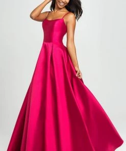 Formal Gowns Madison James - Sleeveless Square Neck Mikado Prom Ballgown 19-107 - 1 Pc Cerise In Size 8 Available
