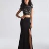 Madison James - Two Piece High Neck Evening Gown 18-655 - 1 Pc Black In Size 6 Available Formal Gowns 1 Madison James - Two Piece High Neck Evening Gown 18-655 - 1 Pc Black In Size 6 Available Formal Gowns