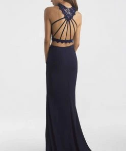 Formal Gowns Madison James - Two Piece Lace Sheath Dress 18-619 - 1 Pc Navy In Size 00 Available 6 Formal Gowns Madison James - Two Piece Lace Sheath Dress 18-619 - 1 Pc Navy In Size 00 Available