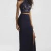 Formal Gowns Madison James - Two Piece Lace Sheath Dress 18-619 - 1 Pc Navy In Size 00 Available 1 Formal Gowns Madison James - Two Piece Lace Sheath Dress 18-619 - 1 Pc Navy In Size 00 Available
