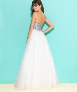 Formal Gowns Madison James - V-Neckline Tulle Ballgown 17-245