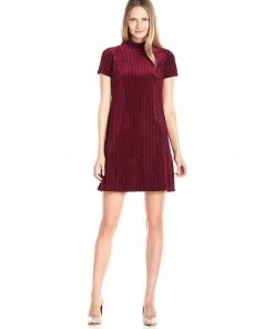 Maggy London - G2610M High Neck Suede Dress Cocktail Dresses