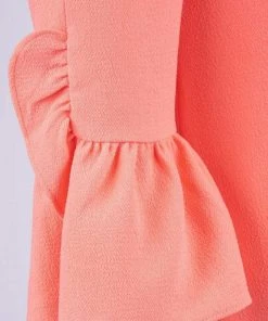 Cocktail Dresses Maggy London - G3079M Flounce Quarter Sleeve Column Mini Shift Dress