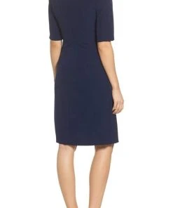 Cocktail Dresses Maggy London - G3278M Elbow Sleeve Ruffle Wrap Sheath Dress 8 Cocktail Dresses Maggy London - G3278M Elbow Sleeve Ruffle Wrap Sheath Dress