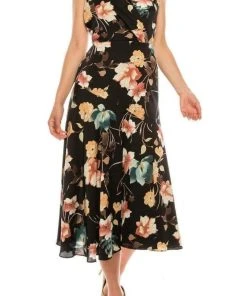 Cocktail Dresses Maggy London - G3784M Tea Length Floral Surplice Dress 13 Cocktail Dresses Maggy London - G3784M Tea Length Floral Surplice Dress