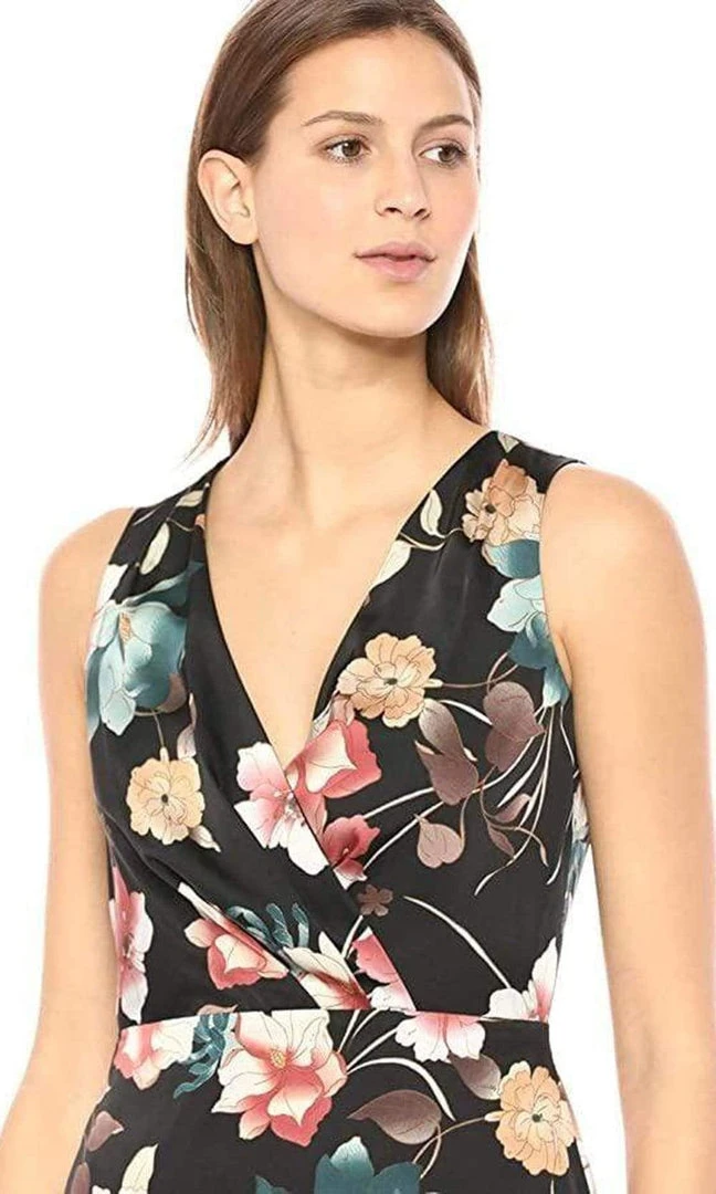 Cocktail Dresses Maggy London - G3784M Tea Length Floral Surplice Dress 5 Cocktail Dresses Maggy London - G3784M Tea Length Floral Surplice Dress