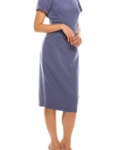 Maggy London - G3849M Short Sleeve Ladder-Trimmed Sheath Dress 14 Maggy London - G3849M Short Sleeve Ladder-Trimmed Sheath Dress