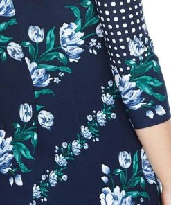 Cocktail Dresses Maggy London - G4373M Quarter Sleeve Floral Print Dress 13 Cocktail Dresses Maggy London - G4373M Quarter Sleeve Floral Print Dress