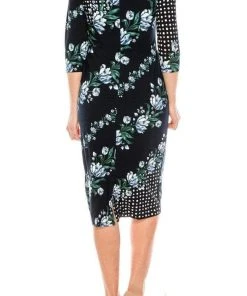 Cocktail Dresses Maggy London - G4373M Quarter Sleeve Floral Print Dress 15 Cocktail Dresses Maggy London - G4373M Quarter Sleeve Floral Print Dress