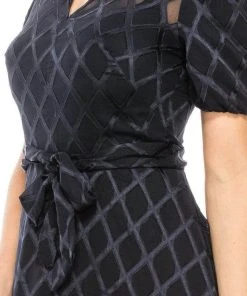 Maggy London - G4451M Puff Sleeve Textured Chiffon A-Line Dress 13 Maggy London - G4451M Puff Sleeve Textured Chiffon A-Line Dress