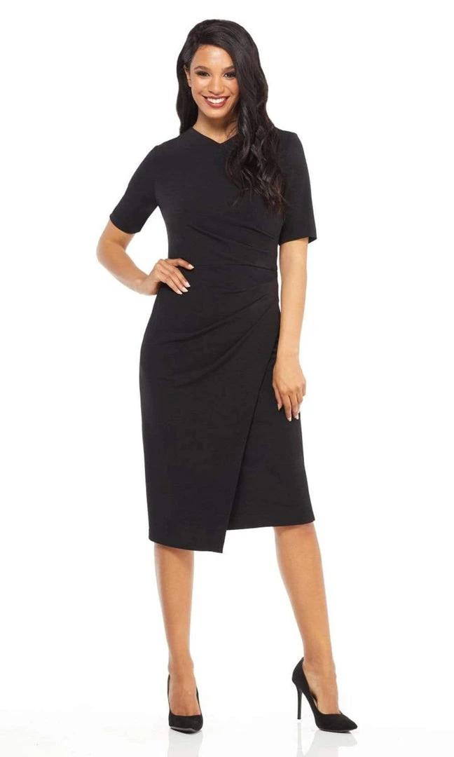 Maggy London - GSN13M Knee Length Draped Sheath Dress 7 Maggy London - GSN13M Knee Length Draped Sheath Dress