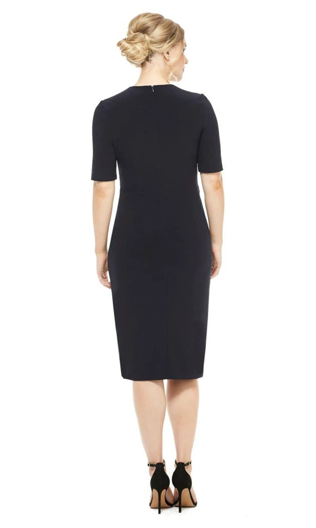 Maggy London - GSN13M Knee Length Draped Sheath Dress 4 Maggy London - GSN13M Knee Length Draped Sheath Dress