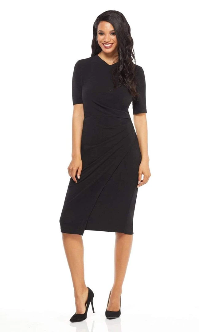 Maggy London - GSN13M Knee Length Draped Sheath Dress 9 Maggy London - GSN13M Knee Length Draped Sheath Dress