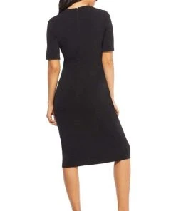Maggy London - GSN13M Knee Length Draped Sheath Dress 14 Maggy London - GSN13M Knee Length Draped Sheath Dress