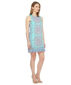 Maggy London - T2648MNR Medallion Print Cotton Dress