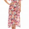 Maison Tara - 91283M Tea Length Flutter Sleeve Floral Dress Cocktail Dresses