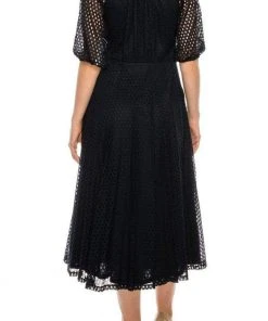 Maison Tara - 95055M Short Sleeve Eyelet A-Line Dress Cocktail Dresses 7 Maison Tara - 95055M Short Sleeve Eyelet A-Line Dress Cocktail Dresses