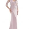 Marsoni By Colors - Applique Detailed Evening Dress MV1145 - 1 Pc Dusty Rose In Size 6 Available Formal Gowns