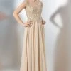 Formal Gowns Marsoni By Colors - Cap Sleeve Beaded Illusion Chiffon Long Dress M108 - 1 Pc Champagne In Size 20 Available