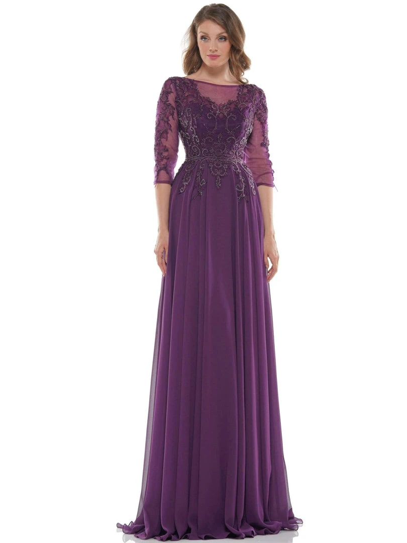 Marsoni By Colors - Illusion Bateau Adorned Quarter Sleeve Dress M214 - 1 Pc Eggplant In Size 14, 1 Pc Navy In Size 14 Available 7 Marsoni By Colors - Illusion Bateau Adorned Quarter Sleeve Dress M214 - 1 Pc Eggplant In Size 14, 1 Pc Navy In Size 14 Available