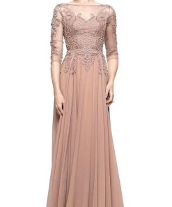 Marsoni By Colors - Illusion Bateau Adorned Quarter Sleeve Dress M214 - 1 Pc Eggplant In Size 14, 1 Pc Navy In Size 14 Available 10 Marsoni By Colors - Illusion Bateau Adorned Quarter Sleeve Dress M214 - 1 Pc Eggplant In Size 14, 1 Pc Navy In Size 14 Available