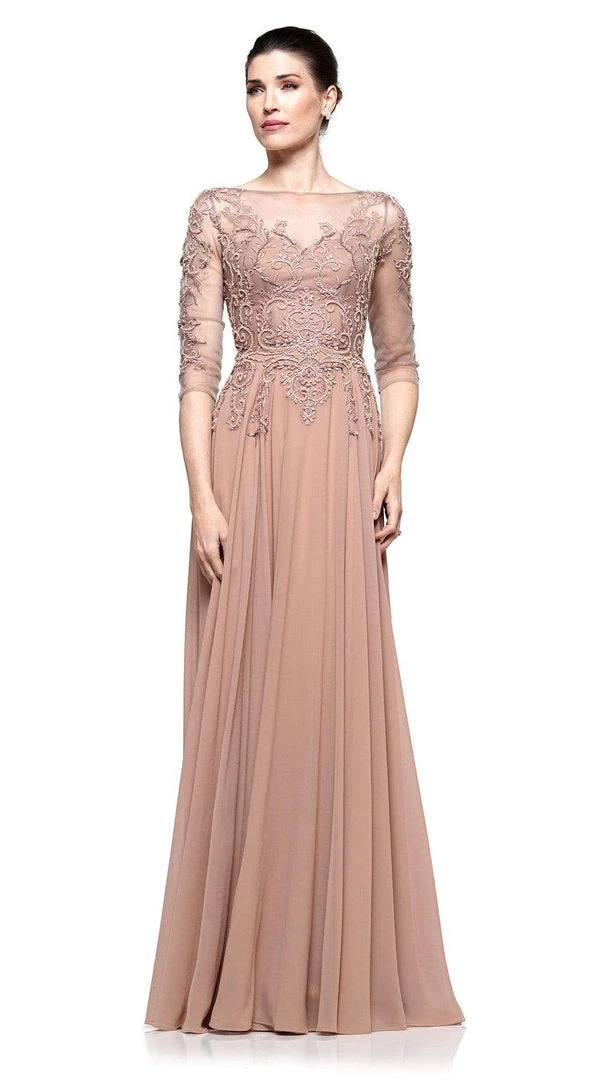 Marsoni By Colors - Illusion Bateau Adorned Quarter Sleeve Dress M214 - 1 Pc Eggplant In Size 14, 1 Pc Navy In Size 14 Available 5 Marsoni By Colors - Illusion Bateau Adorned Quarter Sleeve Dress M214 - 1 Pc Eggplant In Size 14, 1 Pc Navy In Size 14 Available