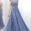 Marsoni By Colors - M116 Romantic Lace Illusion Evening Gown Formal Gowns